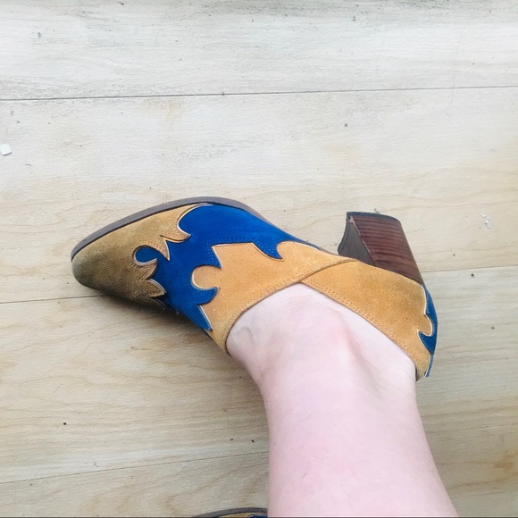 SOLD🔥🔥Vintage Real Leather Block Heels - Picture 6 of 7